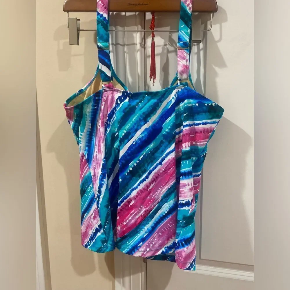 Kim Gravel x Swimsuits For All Scoop Neck Tankini Set w/ Bike Shorts
